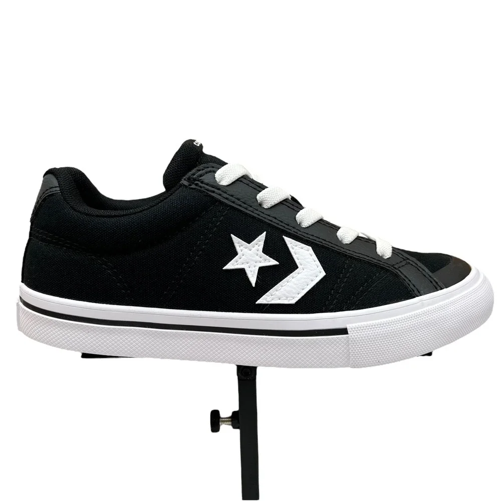Converse Youth Boys Slip-on Skate Sneaker Size 1 Black-White Canvas Casual Shoes